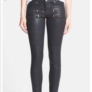 paige edgemont skinny black wax coated 27
